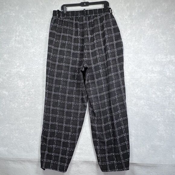 Torrid Pants Womens Size 18 Black White Plaid Flat Wide Crepe Ink Dot Pockets - Picture 8 of 10